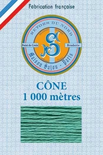 Fil Broderie Retors Du Nord Cône 2021 - Céladon 1 Fil Broderie Retors Du Nord Cône 2021 - Céladon