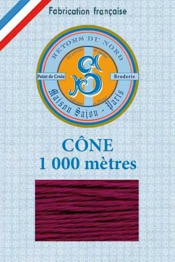 Fil Broderie Retors Du Nord Cône 2027 - Violine 1 Fil Broderie Retors Du Nord Cône 2027 - Violine