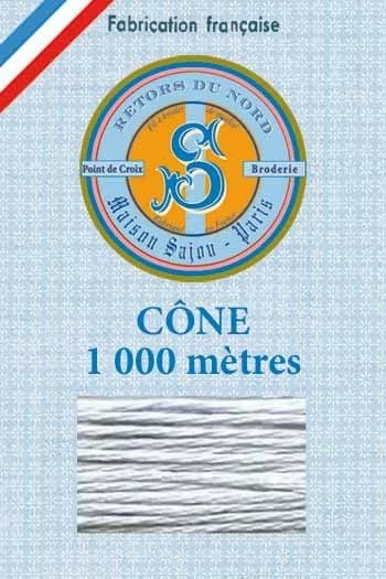 Fil Broderie Retors Du Nord Cône 2041 - Ciel 1 Fil Broderie Retors Du Nord Cône 2041 - Ciel