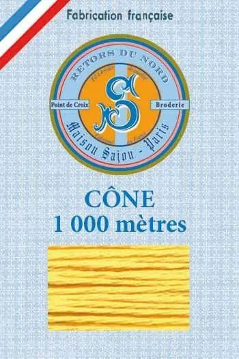 Fil Broderie Retors Du Nord Cône 2043 - Orpiment 1 Fil Broderie Retors Du Nord Cône 2043 - Orpiment