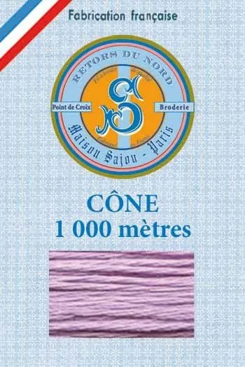 Fil Broderie Retors Du Nord Cône 2302 - Mauve 1 Fil Broderie Retors Du Nord Cône 2302 - Mauve