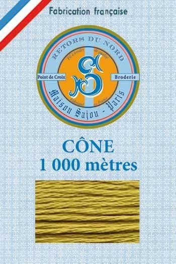 Fil Broderie Retors Du Nord Cône 2567 - Ocre 1 Fil Broderie Retors Du Nord Cône 2567 - Ocre