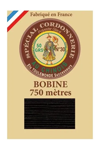 Fil Cordonnerie Glacé Bobine 180 - Noir 1 Fil Cordonnerie Glacé Bobine 180 - Noir