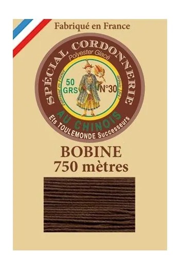 Fil Cordonnerie Glacé Bobine 210 - Café 1 Fil Cordonnerie Glacé Bobine 210 - Café