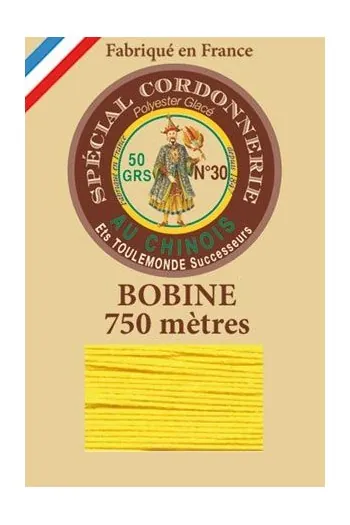 Fil Cordonnerie Glacé Bobine 350 - Jaune 1 Fil Cordonnerie Glacé Bobine 350 - Jaune