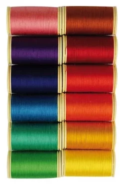 Fil Coton Boîte 12 Bobines Tons Vifs