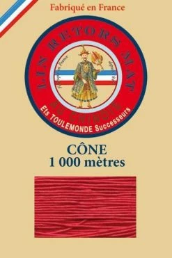 Fil De Lin Retors Mat 12/3 Cone 128 - Rouge