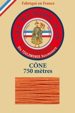 Fil De Lin Retors Mat 12/4 Cone 419 - Oranger