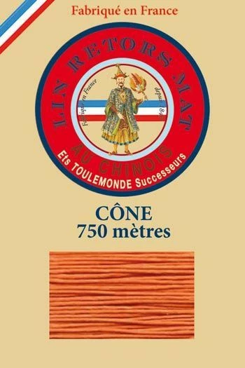 Fil De Lin Retors Mat 12/4 Cone 419 - Oranger 1 Fil De Lin Retors Mat 12/4 Cone 419 - Oranger