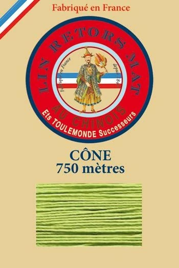 Fil De Lin Retors Mat 12/4 Cone 455 - Vert Clair 1 Fil De Lin Retors Mat 12/4 Cone 455 - Vert Clair