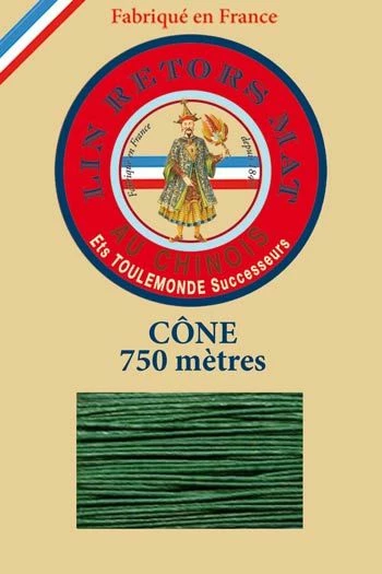 Fil De Lin Retors Mat 12/4 Cone 767 - Vert 1 Fil De Lin Retors Mat 12/4 Cone 767 - Vert