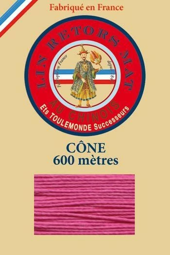 Fil De Lin Retors Mat 12/5 Cone 125 - Pivoine 1 Fil De Lin Retors Mat 12/5 Cone 125 - Pivoine