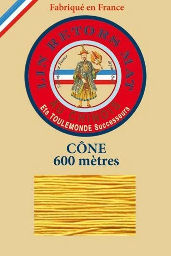 Fil De Lin Retors Mat 12/5 Cone 508 - Jaune 1 Fil De Lin Retors Mat 12/5 Cone 508 - Jaune