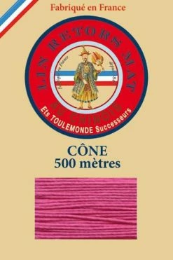 Fil De Lin Retors Mat 12/6 Cone 125 - Pivoine