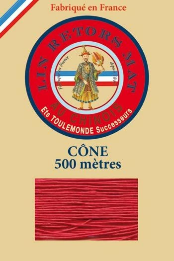 Fil De Lin Retors Mat 12/6 Cone 128 - Rouge 1 Fil De Lin Retors Mat 12/6 Cone 128 - Rouge