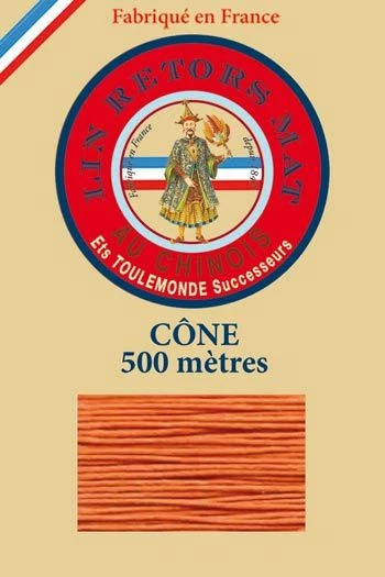 Fil De Lin Retors Mat 12/6 Cone 419 - Oranger 1 Fil De Lin Retors Mat 12/6 Cone 419 - Oranger