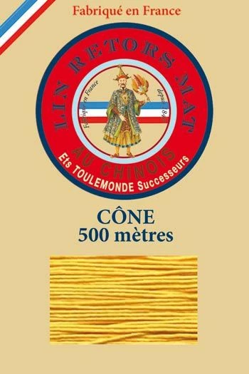Fil De Lin Retors Mat 12/6 Cone 508 - Jaune 1 Fil De Lin Retors Mat 12/6 Cone 508 - Jaune