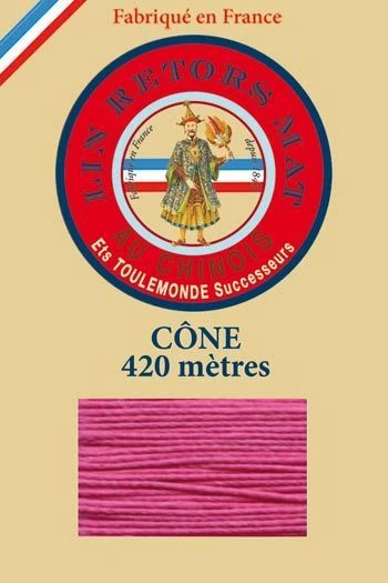 Fil De Lin Retors Mat 12/7 Cone 125 - Pivoine 1 Fil De Lin Retors Mat 12/7 Cone 125 - Pivoine