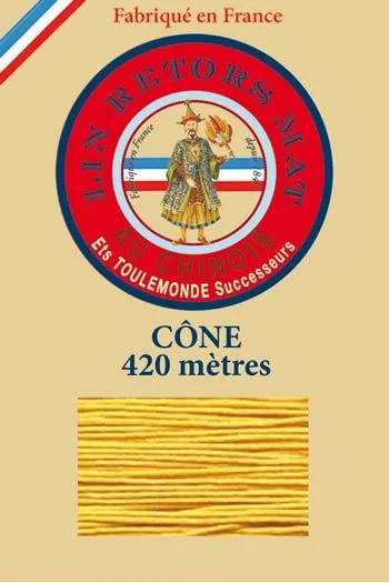 Fil De Lin Retors Mat 12/7 Cone 508 - Jaune 1 Fil De Lin Retors Mat 12/7 Cone 508 - Jaune