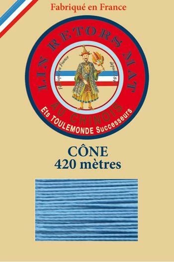 Fil De Lin Retors Mat 12/7 Cone 677 - Turquoise 1 Fil De Lin Retors Mat 12/7 Cone 677 - Turquoise