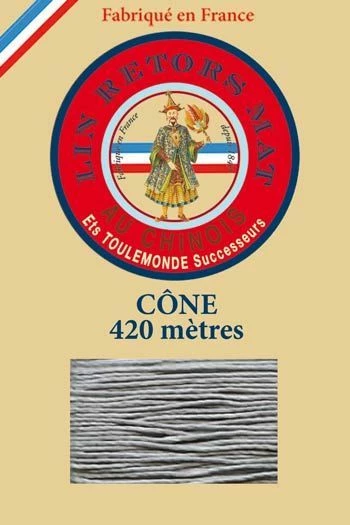 Fil De Lin Retors Mat 12/7 Cone 992 - Souris 1 Fil De Lin Retors Mat 12/7 Cone 992 - Souris