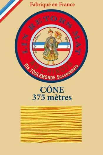 Fil De Lin Retors Mat 12/8 Cone 508 - Jaune 1 Fil De Lin Retors Mat 12/8 Cone 508 - Jaune