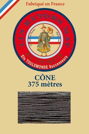 Fil De Lin Retors Mat 12/8 Cone 872 - Ardoise 1 Fil De Lin Retors Mat 12/8 Cone 872 - Ardoise