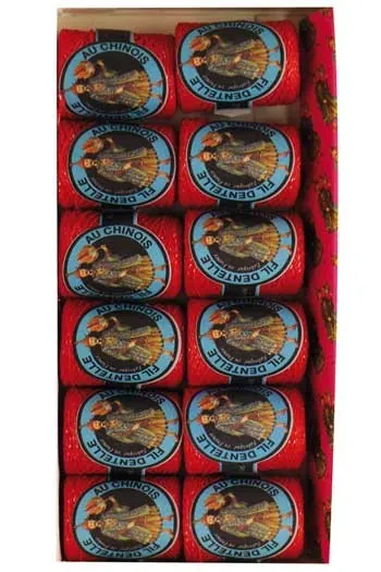 Fil Dentelle Caudry Boîte 3434 - Rouge 1 Fil Dentelle Caudry Boîte 3434 - Rouge