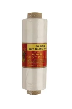 Fil Dentelle Lin Blanc Mat Fusette 18/2