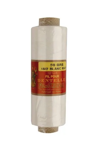 Fil Dentelle Lin Blanc Mat Fusette 18/2 1 Fil Dentelle Lin Blanc Mat Fusette 18/2