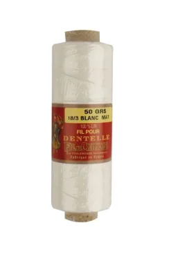 Fil Dentelle Lin Blanc Mat Fusette 18/3