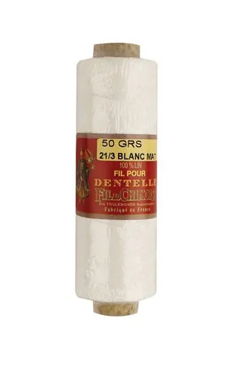 Fil Dentelle Lin Blanc Mat Fusette 21/3 1 Fil Dentelle Lin Blanc Mat Fusette 21/3
