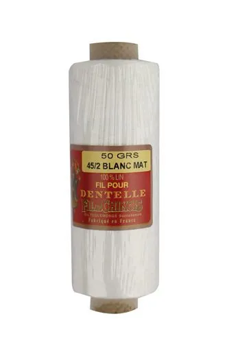 Fil Dentelle Lin Blanc Mat Fusette 45/2 1 Fil Dentelle Lin Blanc Mat Fusette 45/2