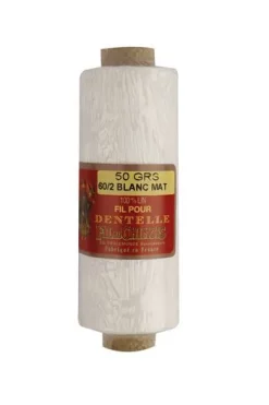 Fil Dentelle Lin Blanc Mat Fusette 60/2