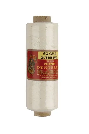 Fil Dentelle Lin écru Mat Fusette 21/3 1 Fil Dentelle Lin écru Mat Fusette 21/3