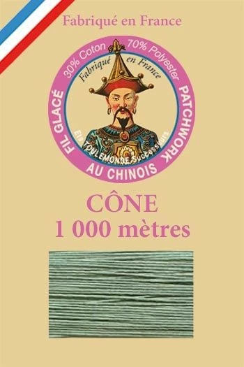 Fil Glacé Patchwork Cône 802 - Vert De Gris 1 Fil Glacé Patchwork Cône 802 - Vert De Gris