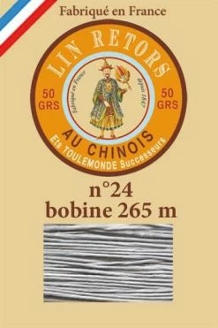 Fil Lin Glacé N° 24 Bobine 115 - Gris Clair