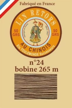 Fil Lin Glacé N° 24 Bobine 250 - Beige