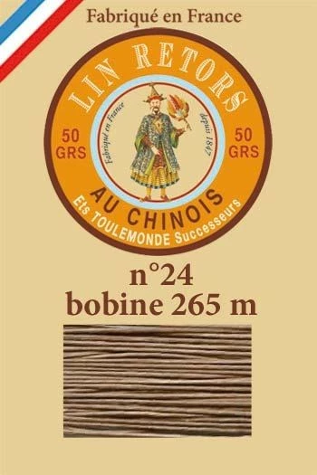 Fil Lin Glacé N° 24 Bobine 250 - Beige 1 Fil Lin Glacé N° 24 Bobine 250 - Beige