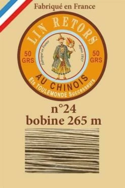 Fil Lin Glacé N° 24 Bobine 282 - Gabardine