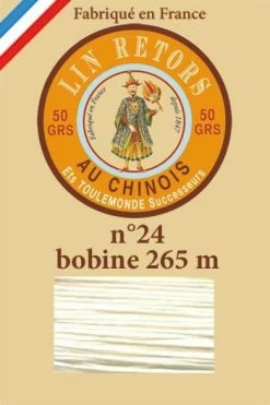 Fil Lin Glacé N° 24 Bobine 308 - Ecru