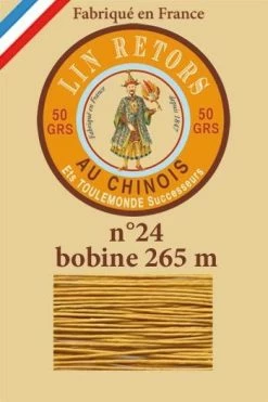 Fil Lin Glacé N° 24 Bobine 405 - Vieil Or