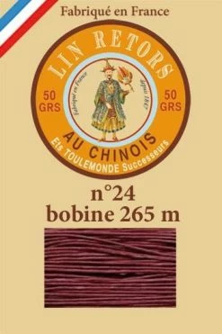 Fil Lin Glacé N° 24 Bobine 470 - Grenat