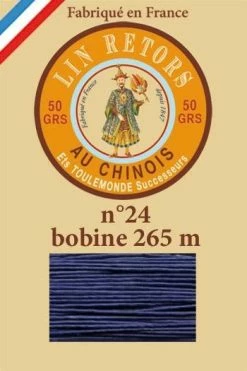 Fil Lin Glacé N° 24 Bobine 678 - Bleu Roy