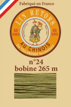 Fil Lin Glacé N° 24 Bobine 848 - Vert Bronze