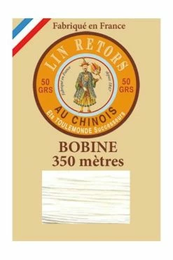 Fil Lin Glacé N°40 Grosse Bobine 100 - Blanc