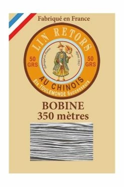 Fil Lin Glacé N°40 Grosse Bobine 115 - Gris Clair