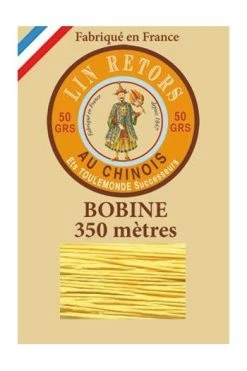 Fil Lin Glacé N°40 Grosse Bobine 363 - Jaune D'or