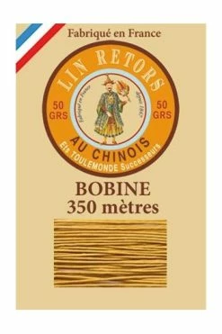 Fil Lin Glacé N°40 Grosse Bobine 405 - Vieil Or