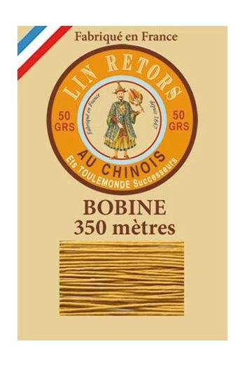 Fil Lin Glacé N°40 Grosse Bobine 405 - Vieil Or 1 Fil Lin Glacé N°40 Grosse Bobine 405 - Vieil Or